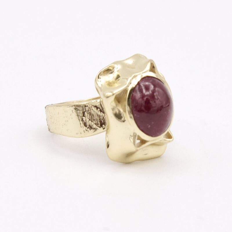 Sterling Gilt & Ruby Ring
