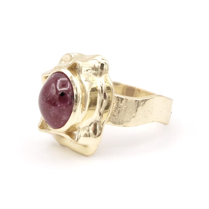 Sterling Gilt & Ruby Ring