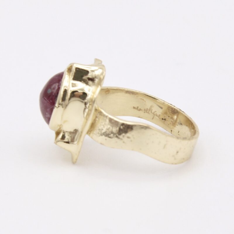 Sterling Gilt & Ruby Ring