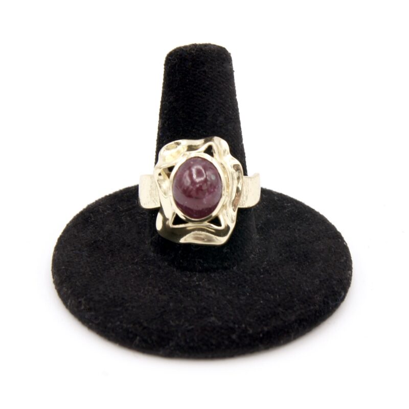 Sterling Gilt & Ruby Ring
