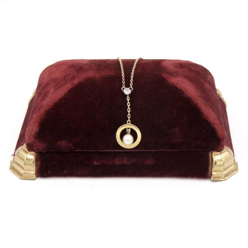Diamond & Pearl Drop Necklace