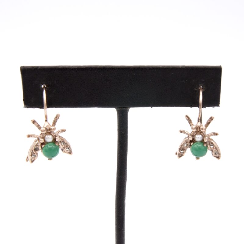 Chrysoprase Insect Earrings