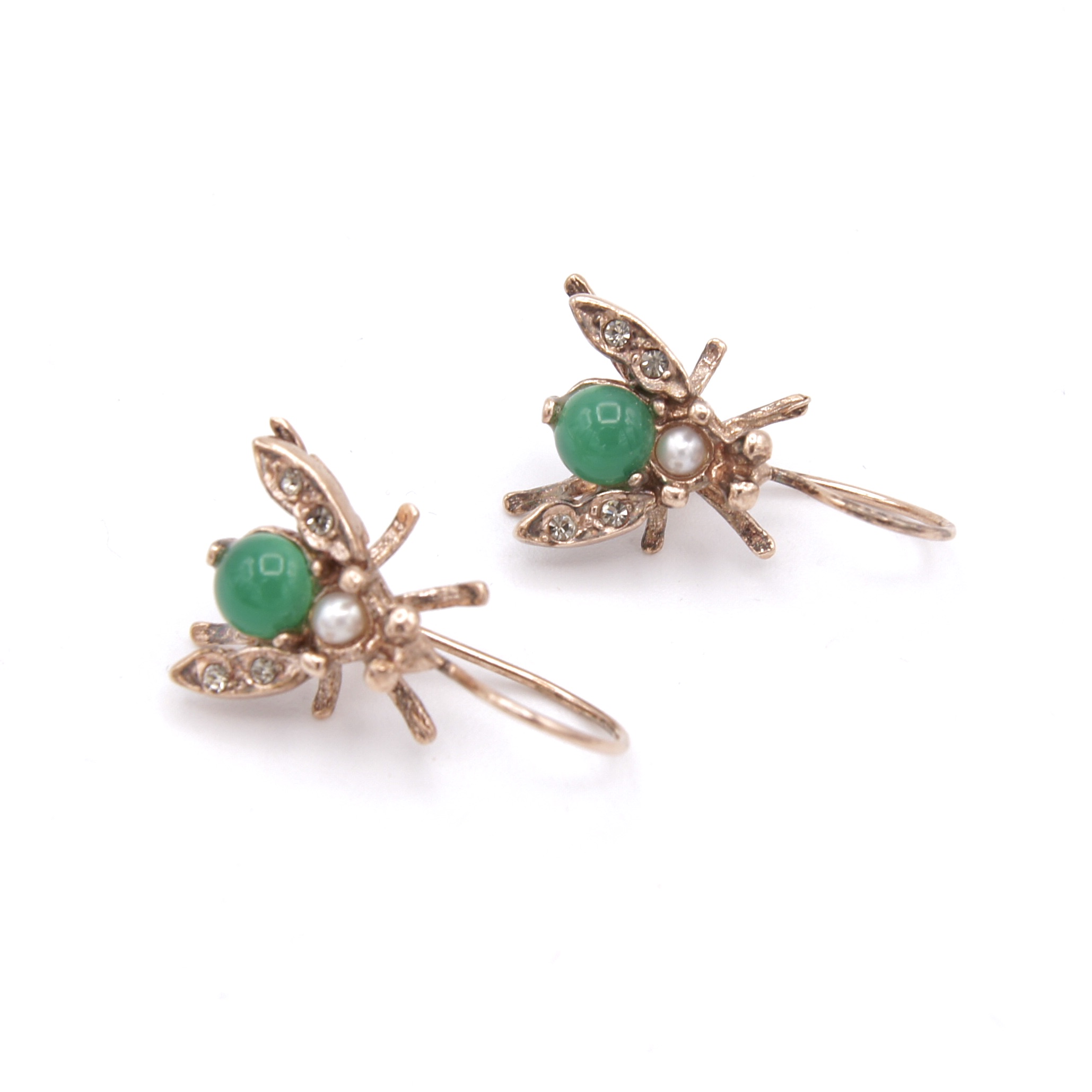 Chrysoprase Insect Earrings