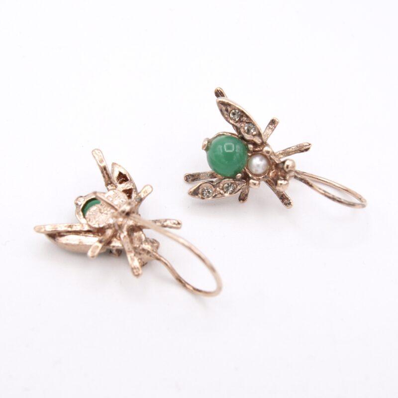 Chrysoprase Insect Earrings