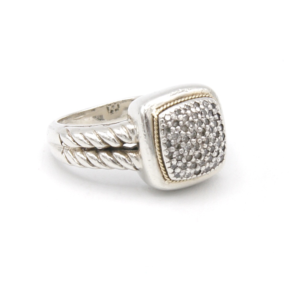 Effy Silver & Diamond Ring