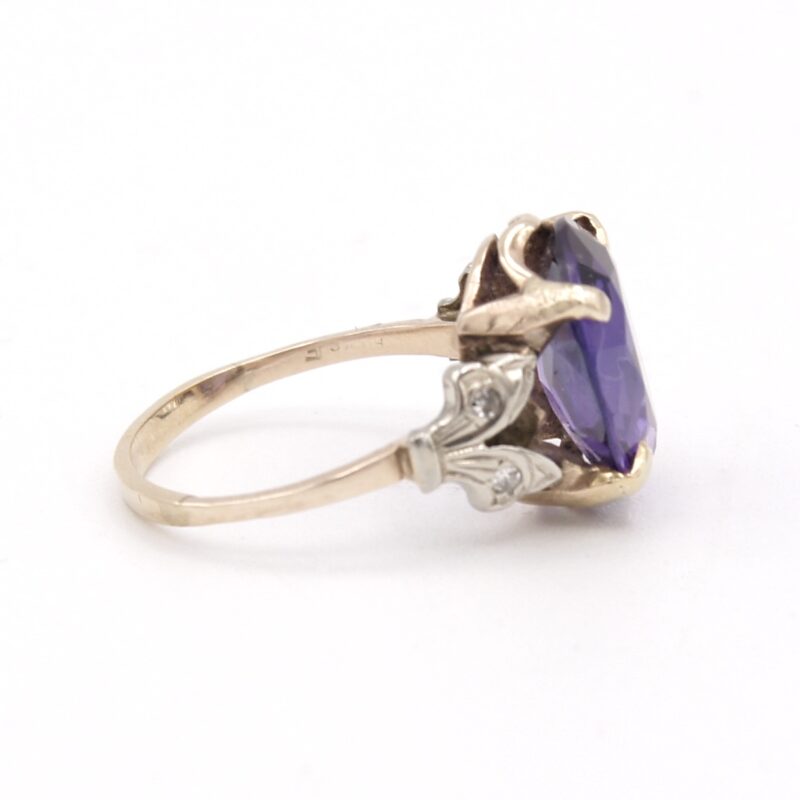 14kt Gold, Amethyst & Diamond Ring