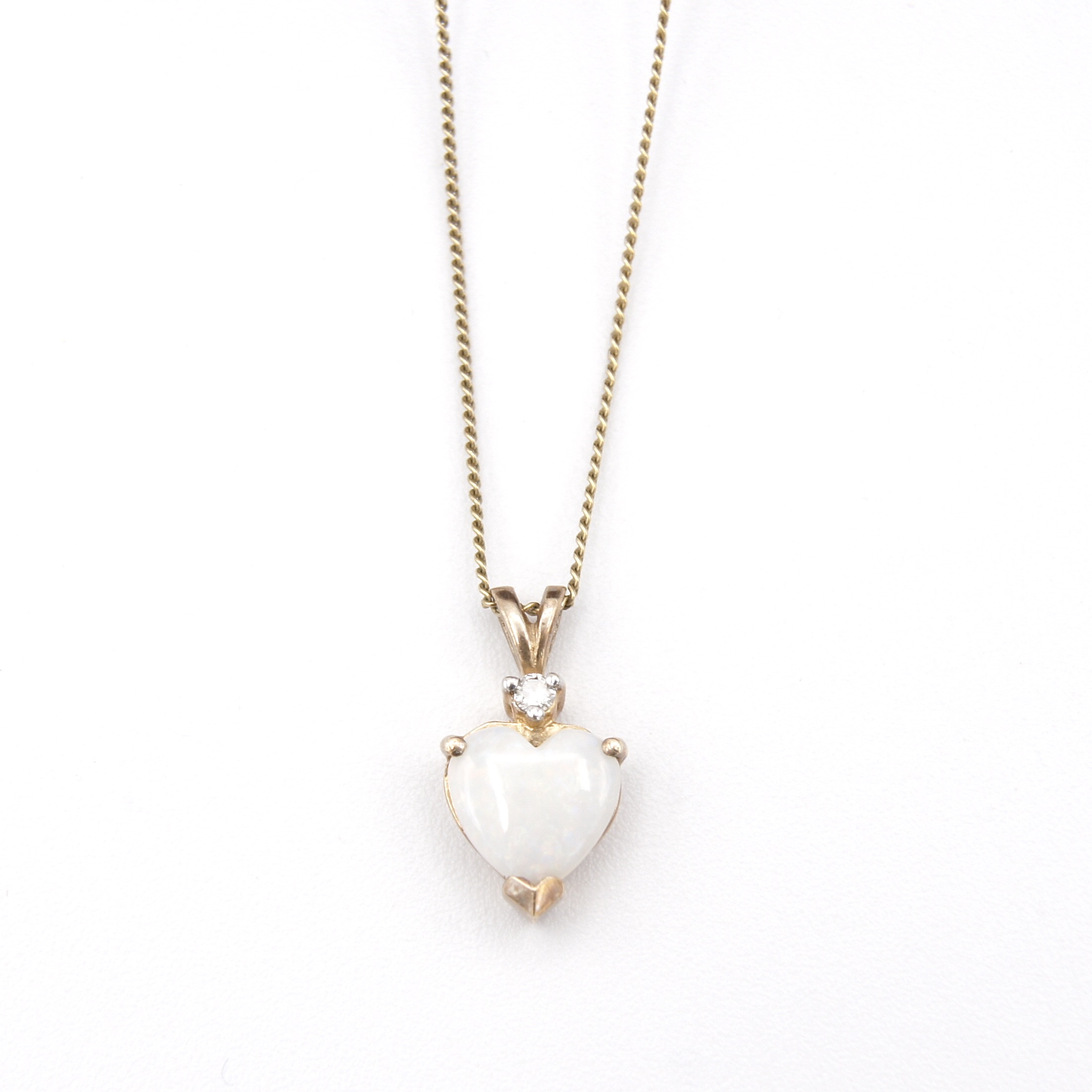 10kt Gold & Opal Heart Necklace