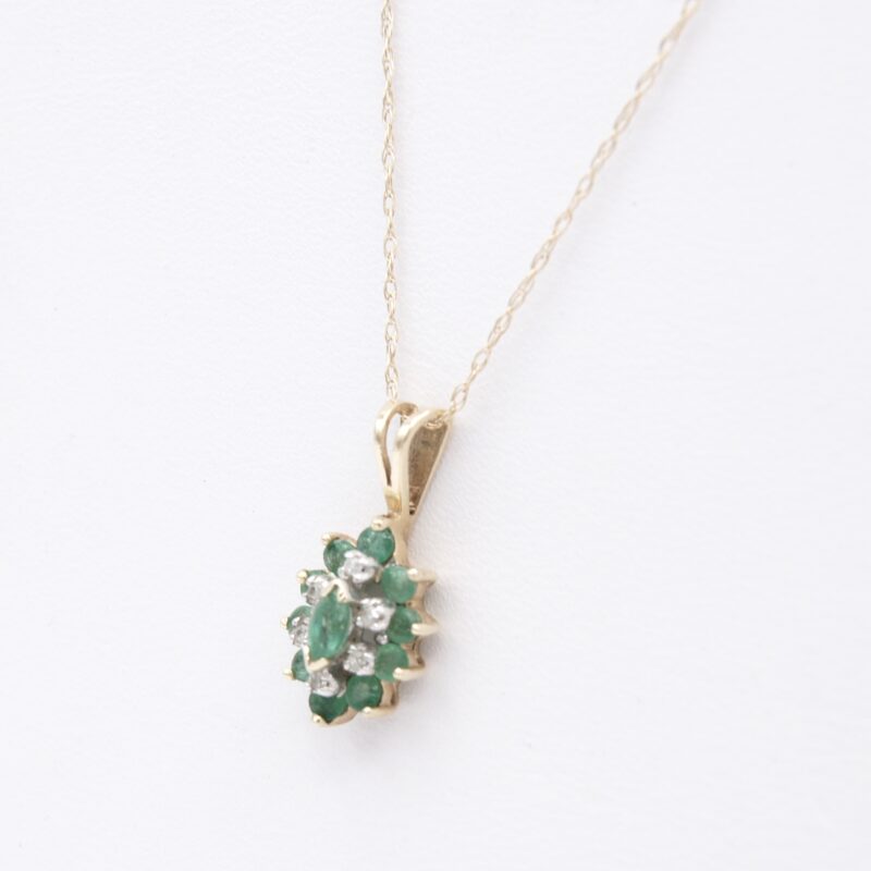 Gold, Emerald & Diamond Necklace