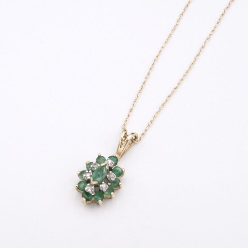 Gold, Emerald & Diamond Necklace
