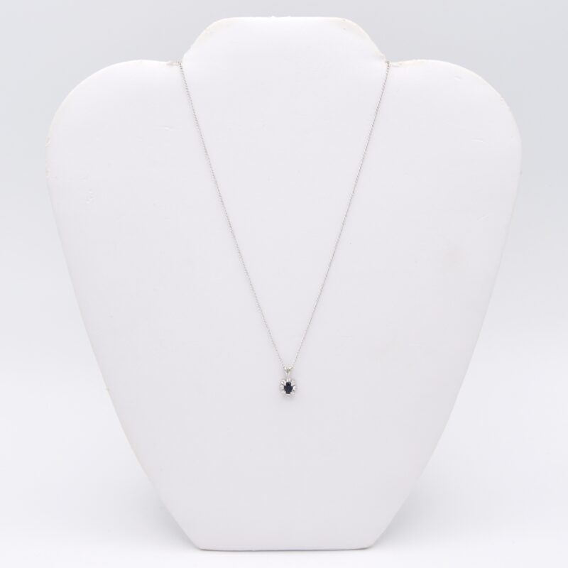 White Gold, Sapphire & Diamond Necklace