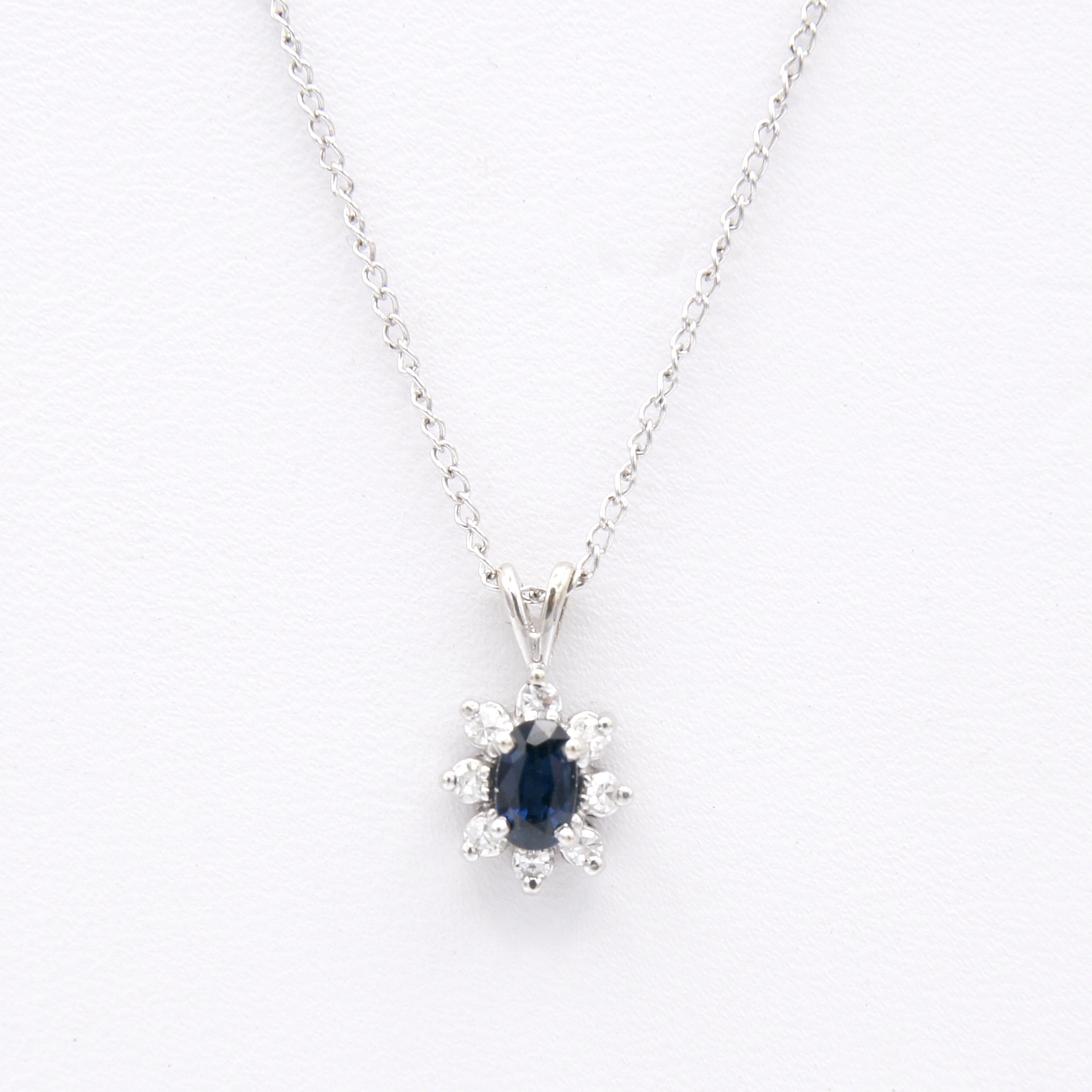 White Gold, Sapphire & Diamond Necklace