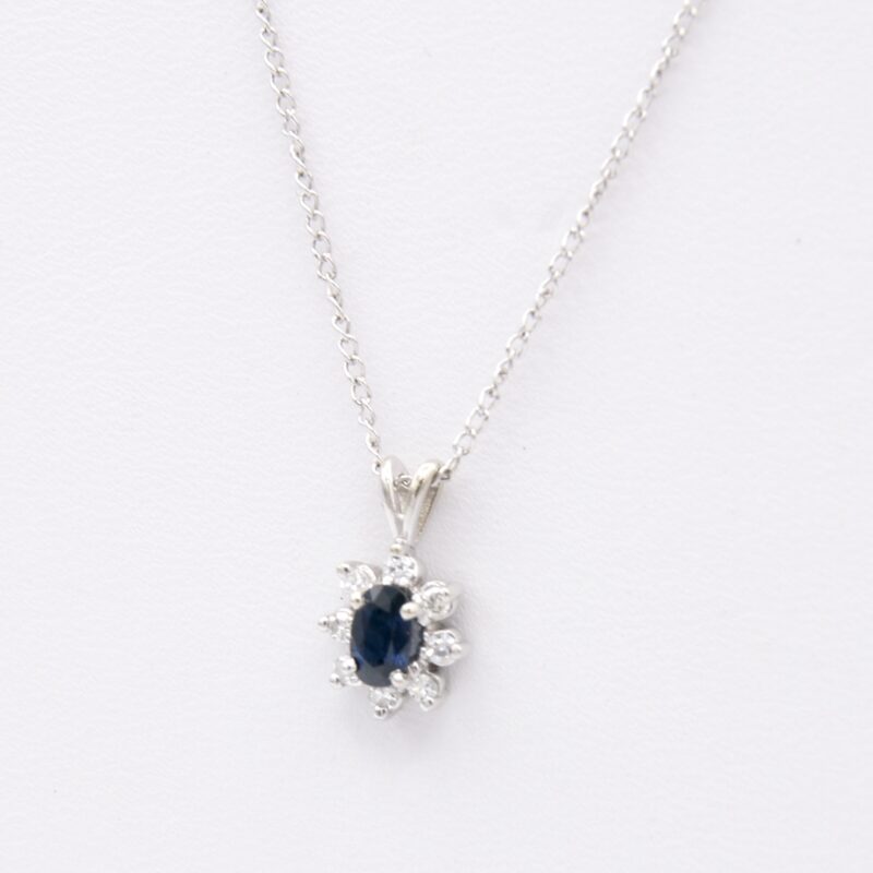 White Gold, Sapphire & Diamond Necklace