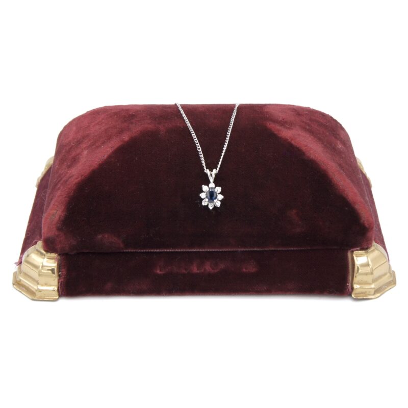 White Gold, Sapphire & Diamond Necklace