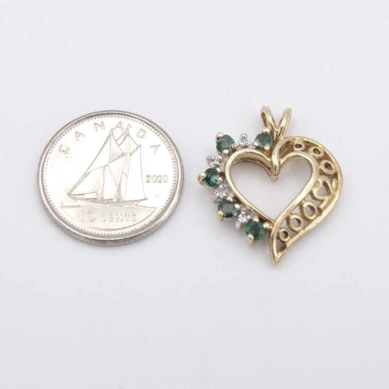 Emerald & Diamond Heart Pendant