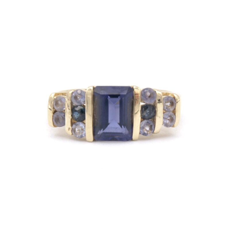 14kt Iolite, Tanzanite & Sapphire Ring