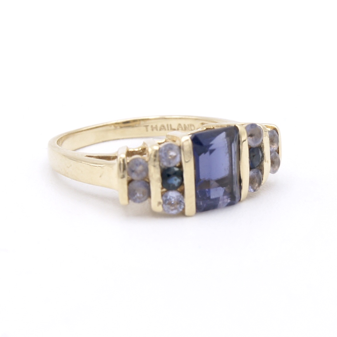 14kt Iolite, Tanzanite & Sapphire Ring
