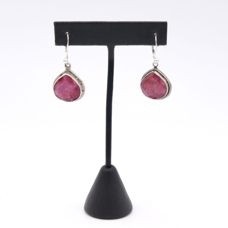 Silver & Ruby Earrings