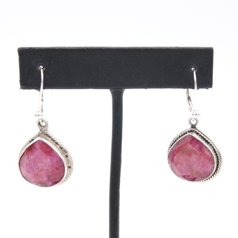 Silver & Ruby Earrings