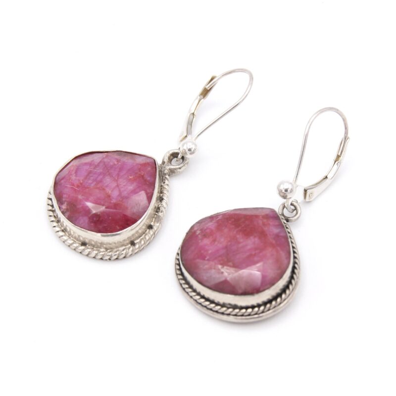 Silver & Ruby Earrings