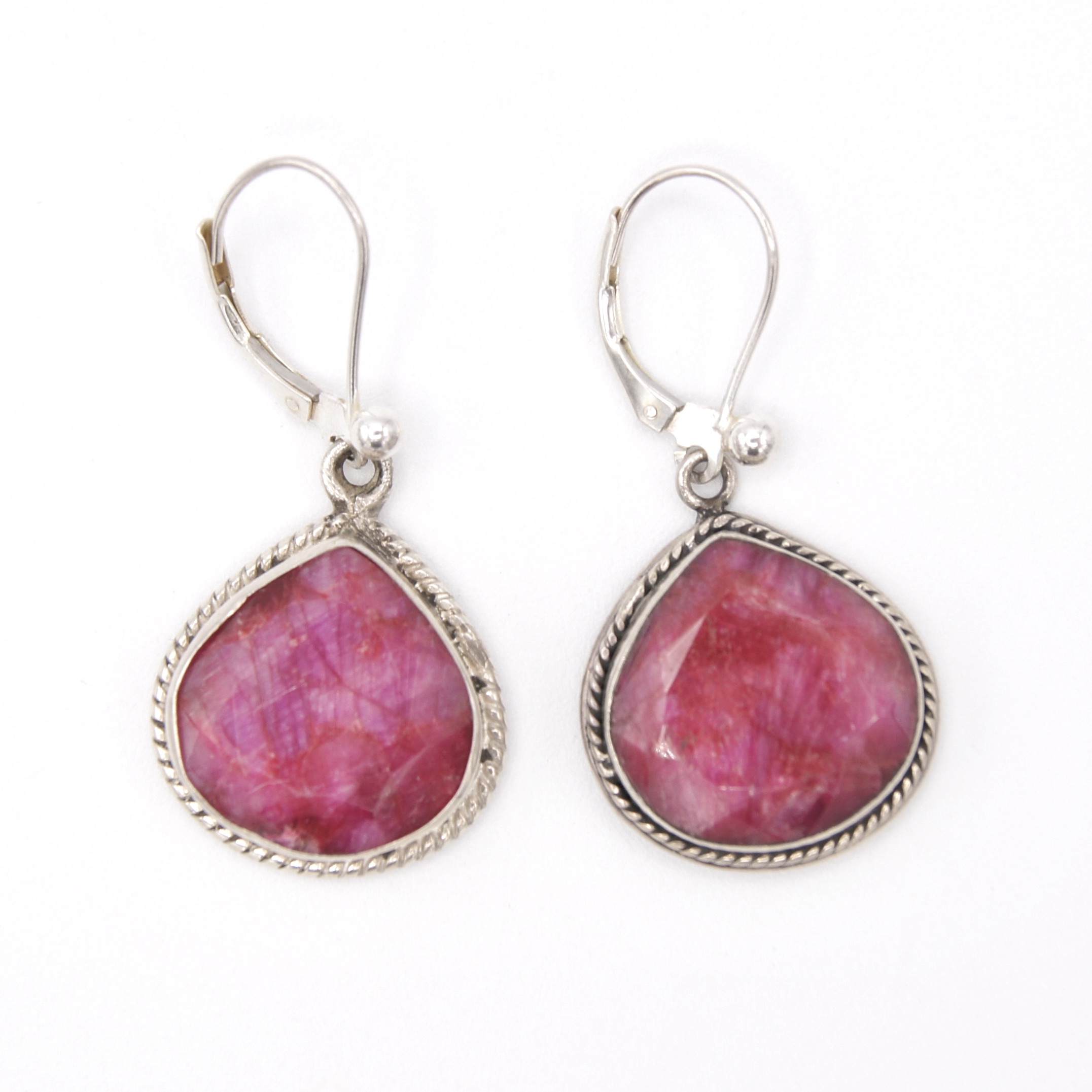 Silver & Ruby Earrings