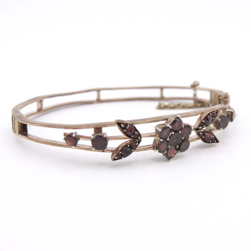 Garnet Flower Bracelet