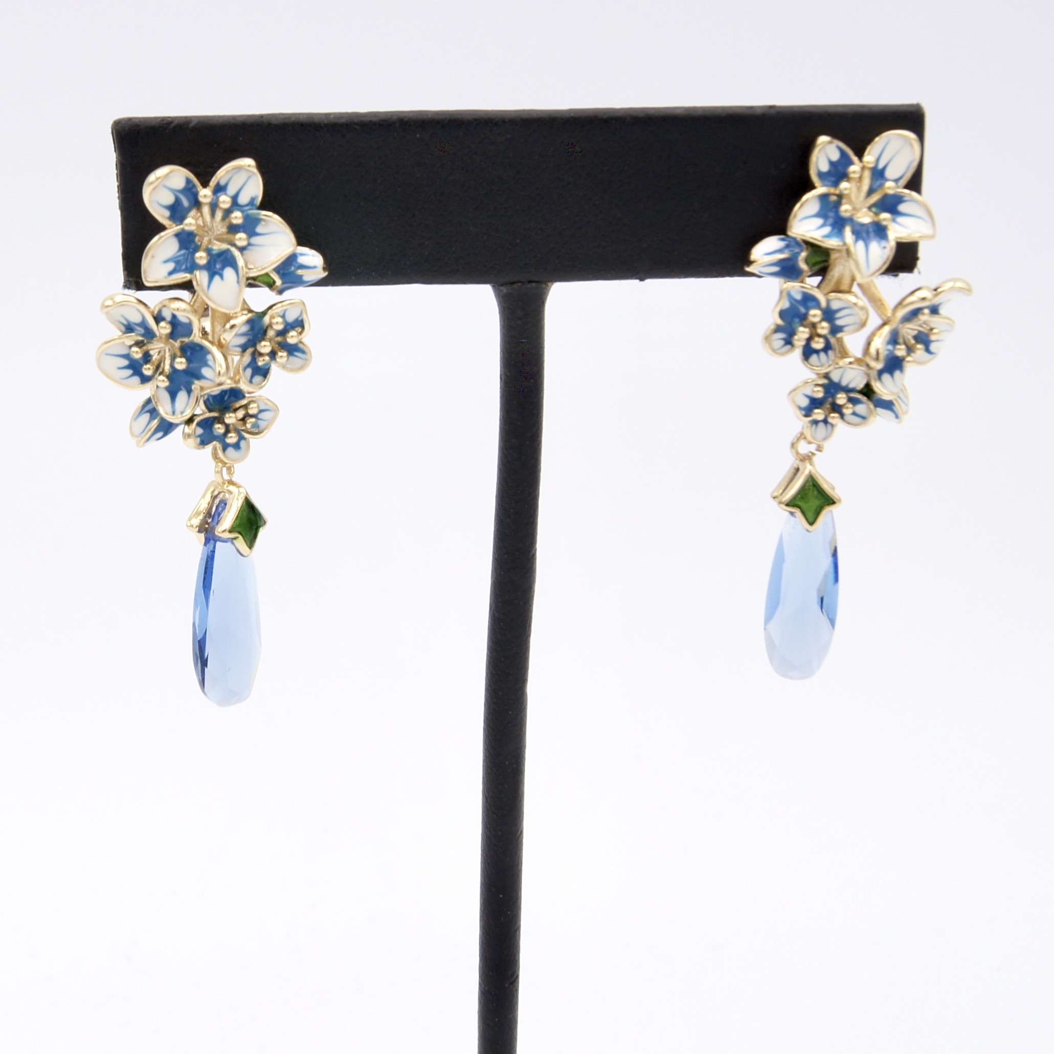 Enamelled Flower Earrings