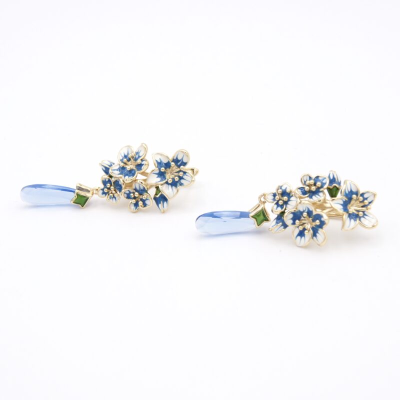 Enamelled Flower Earrings