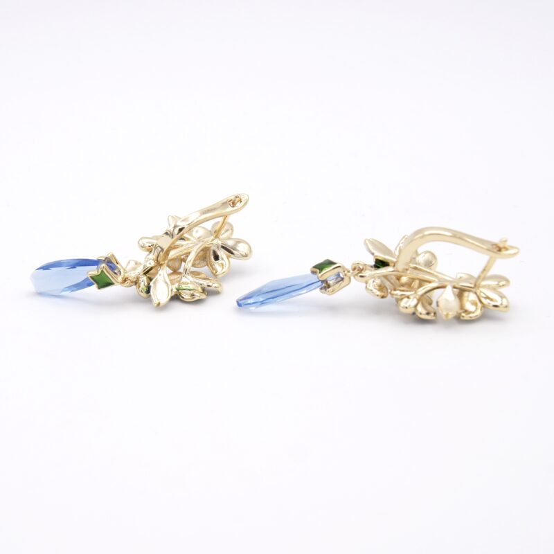 Enamelled Flower Earrings