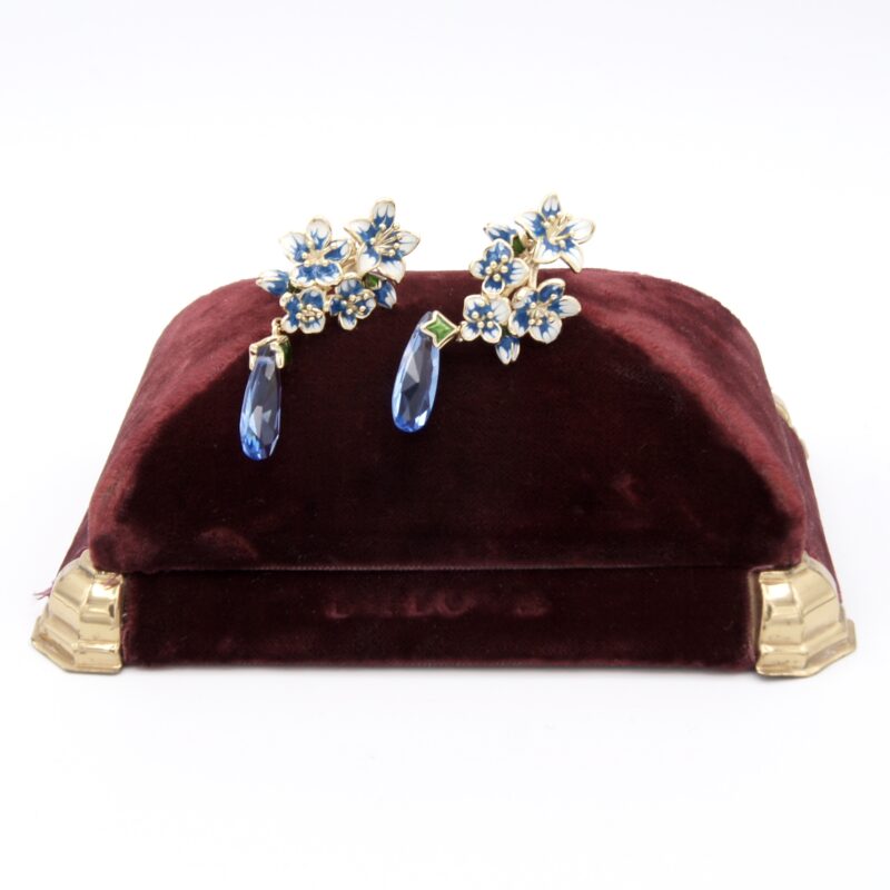 Enamelled Flower Earrings