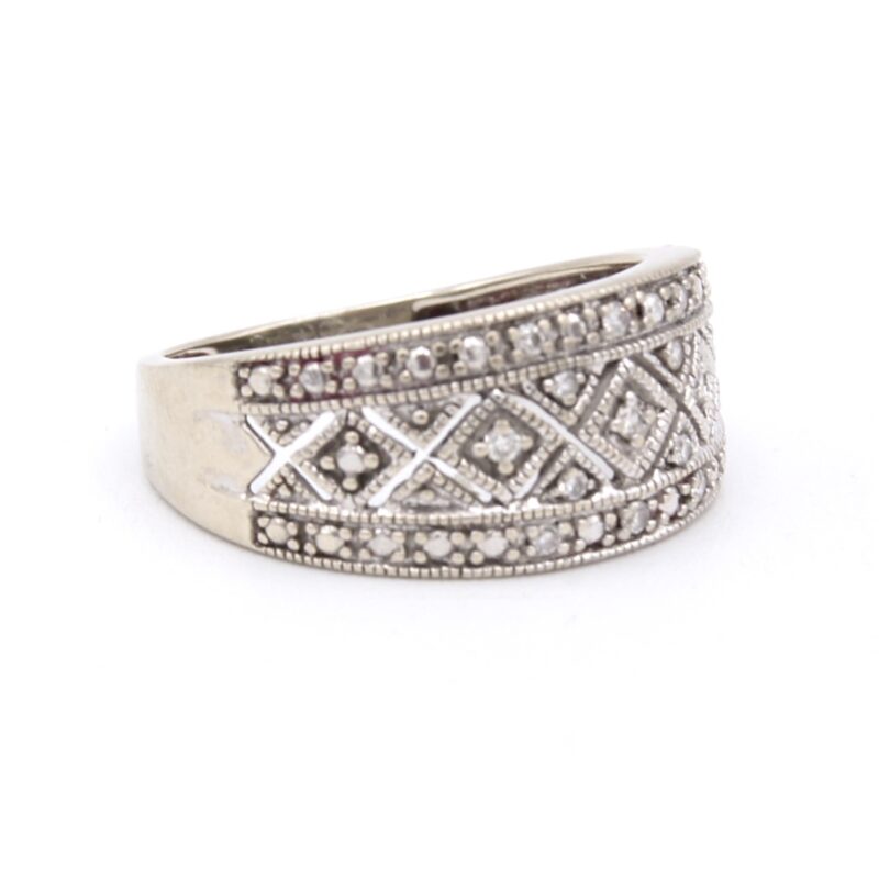 10kt White Gold & Diamond Band