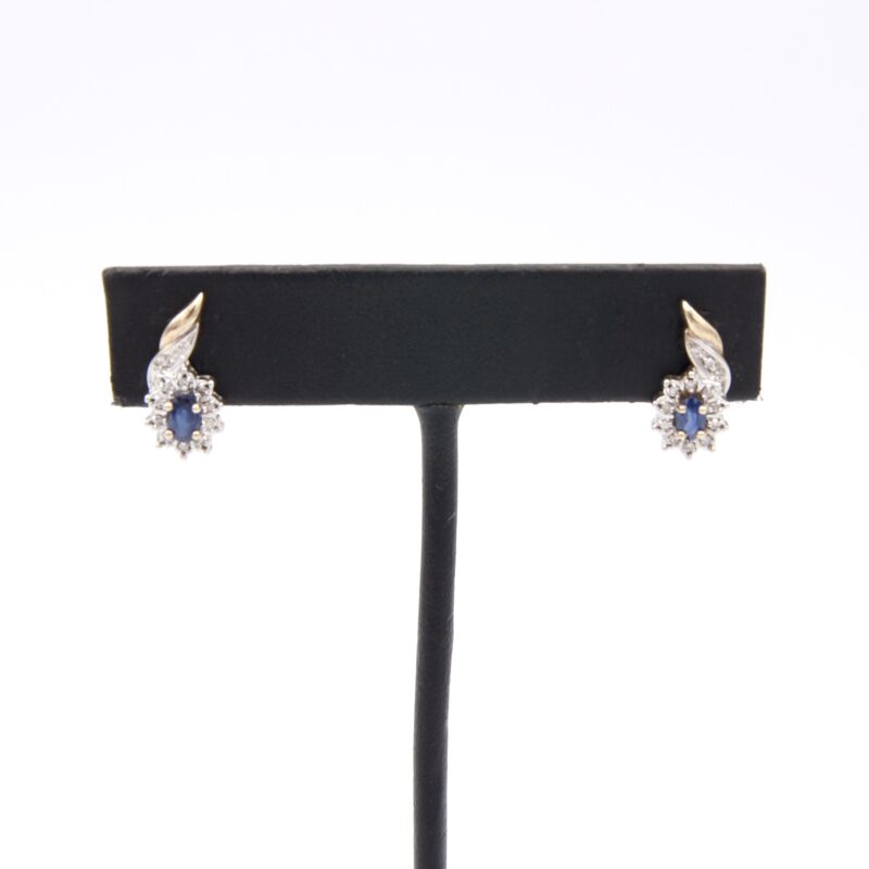 10kt Sapphire & Diamond Earrings