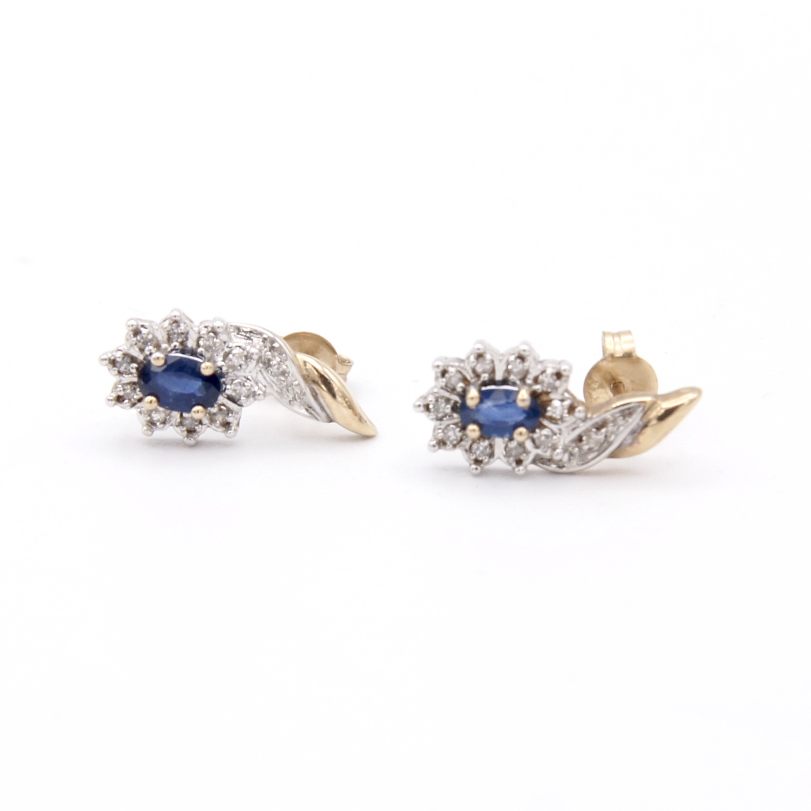 10kt Sapphire & Diamond Earrings