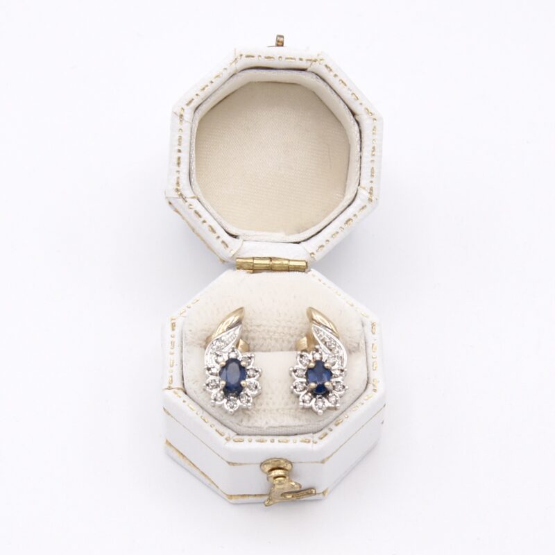 10kt Sapphire & Diamond Earrings