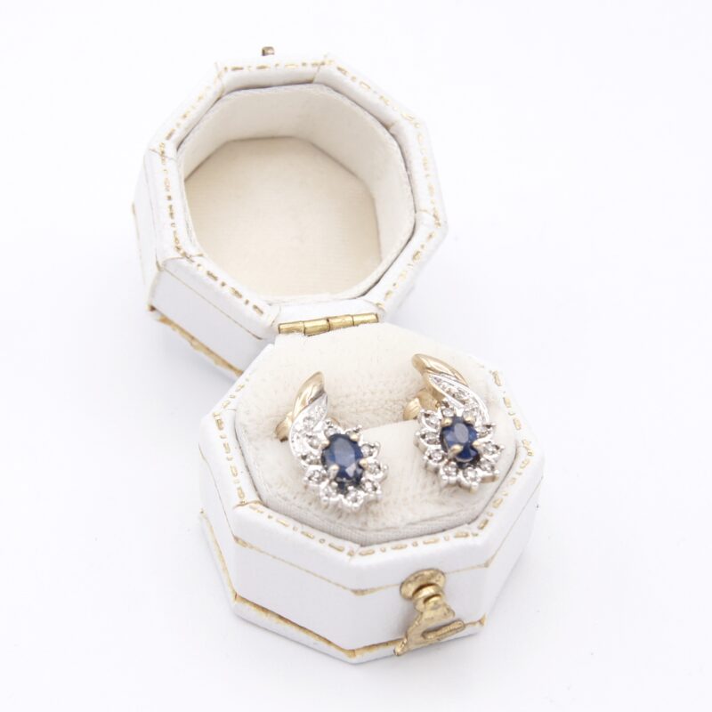 10kt Sapphire & Diamond Earrings