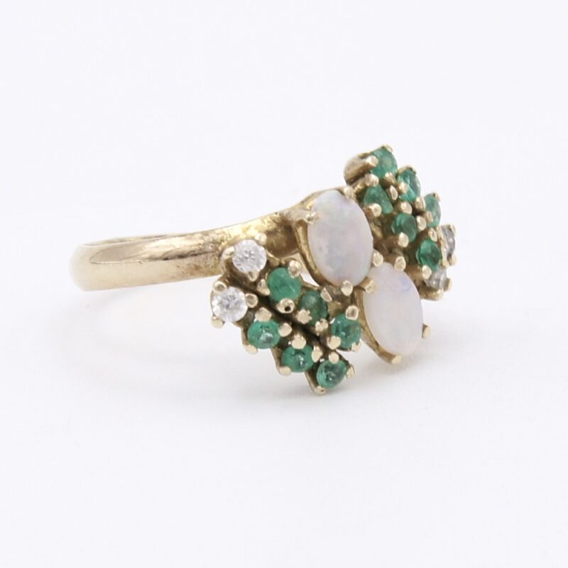 14kt Gold, Opal & Emerald Ring