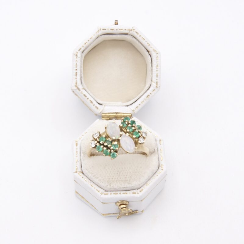 14kt Gold, Opal & Emerald Ring